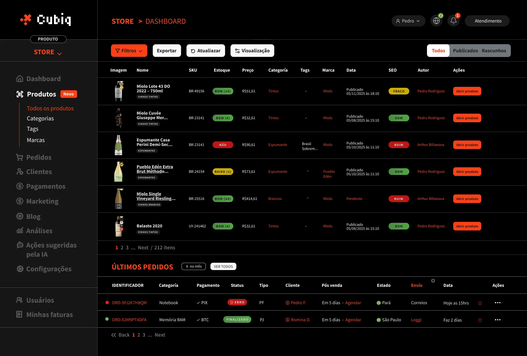 Cubiq Store Dashboard